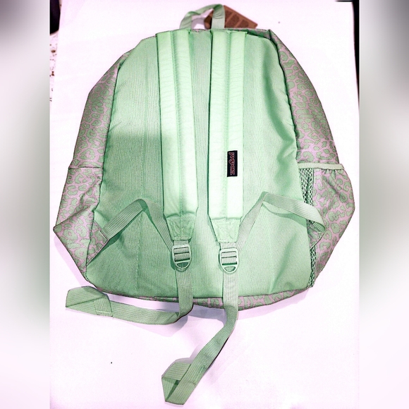 JanSport Backpack - Cross Town Digital Cheetah (Bright Green & Grey) - Picture 2 of 2